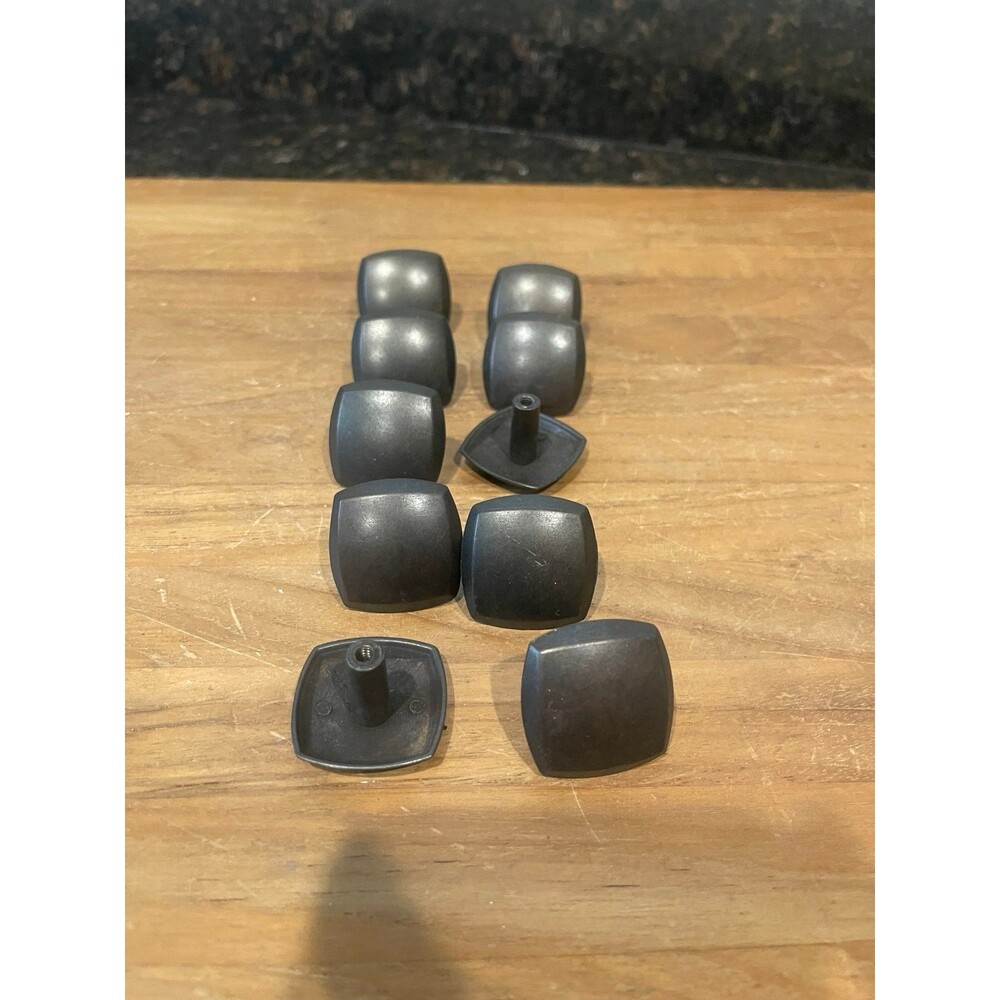 10 Traditional Matte Black Square Cabinet knobs